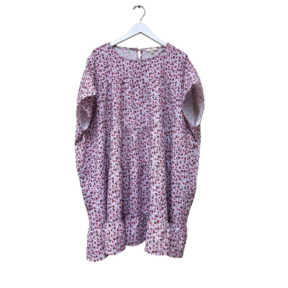 Easel Purple Size Small Oversized Maternity Floral Coverup Vacation Flowy Dress